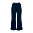 thumbnail image 6 of Bibifish Womens Pants Black Drawstring Waist Soft Loose Wide-Leg Pants Fit Casual Daily Errands Weekend Relaxing Pants With Side Pocket, 6 of 7