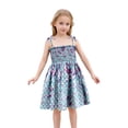 thumbnail image 1 of MIASHUI Robe d'Été Sans Manches à Imprimé Floral pour Filles Tout-Petits avec Bretelles Réglables pour Plage Vacances Tenue Décontractée Marine, 5-6 Ans, 1 of 6