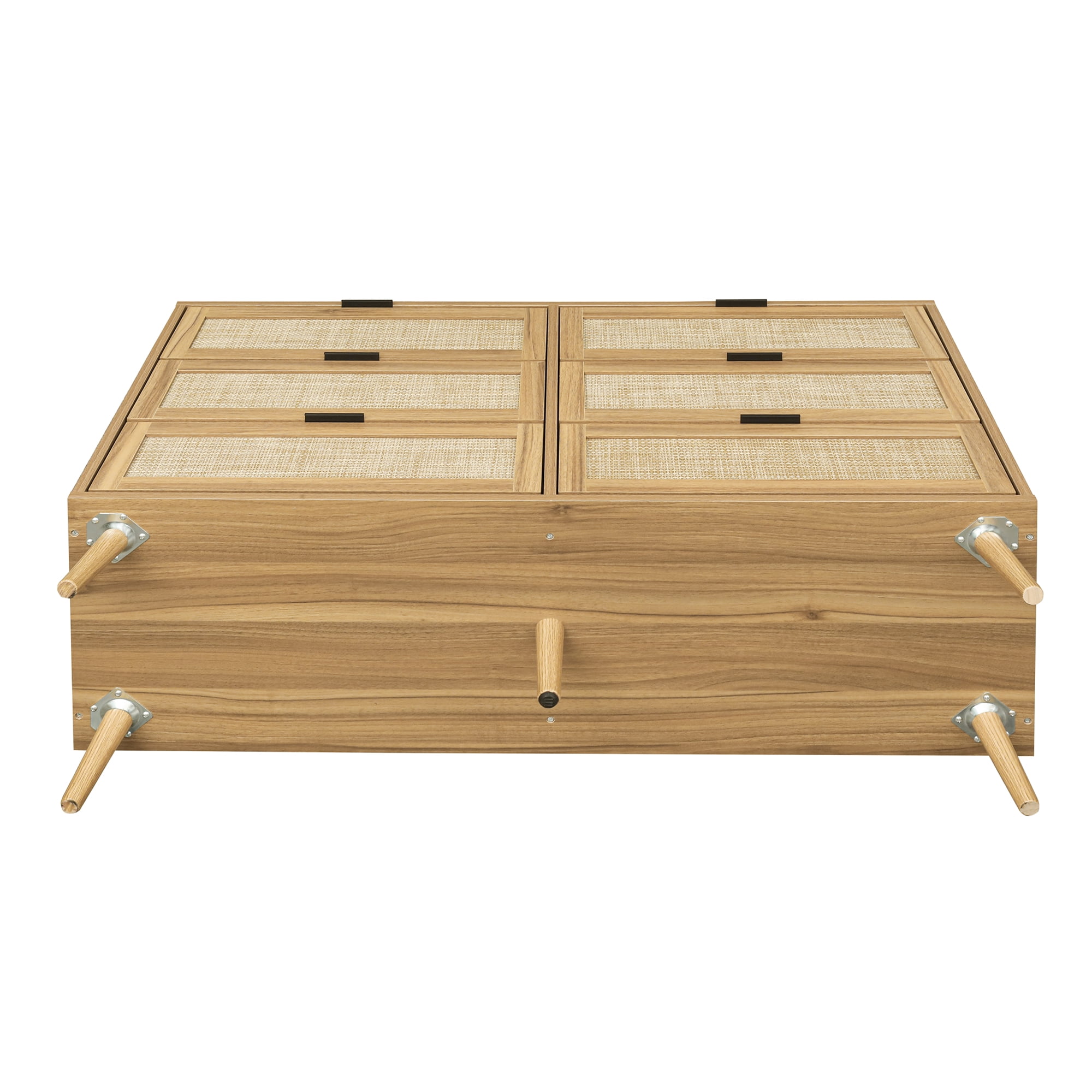 Kadyn Chest of Drawers, Rattan Nursery Dresser for Bedroom, Sideboard Buffet Cabinet with 6 Drawer, Walnut Kadyn Chest of Drawers, Rattan Nursery Dresser for Bedroom, Sideboard Buffet Cabinet with 6 Drawer, Walnut