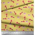 thumbnail image 2 of Soimoi Yellow Heavy Satin Fabric Lips & Lipstick Fashion Fabric Prints By Yard 54 Inch Wide, 2 of 3