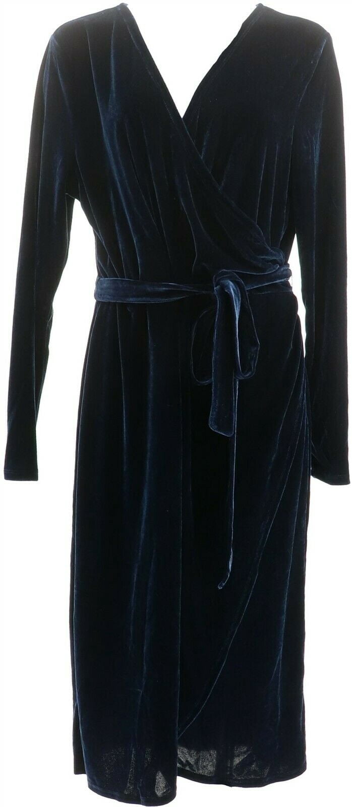 velvet faux wrap dress