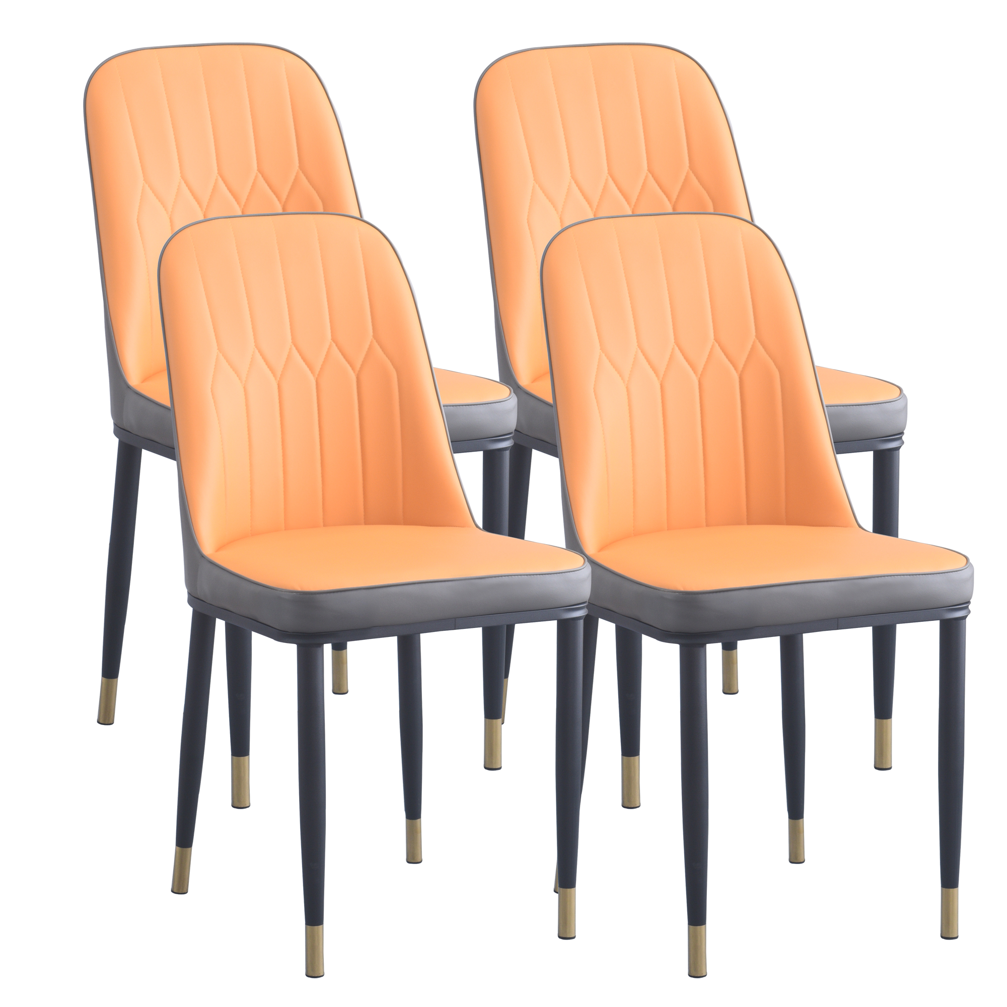 Dining Chairs Set of 4 for Kitchen Dining Room, Upholstered PU Mid Century Modern Dining Chair