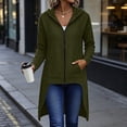 thumbnail image 5 of Edvintorg Women Jacket Full Zip Hooded Long Split Coat Lightweight Long Sleeve Casual Tunic Outerwear with Pocket Womens Clothing Army Green XXL, 5 of 8