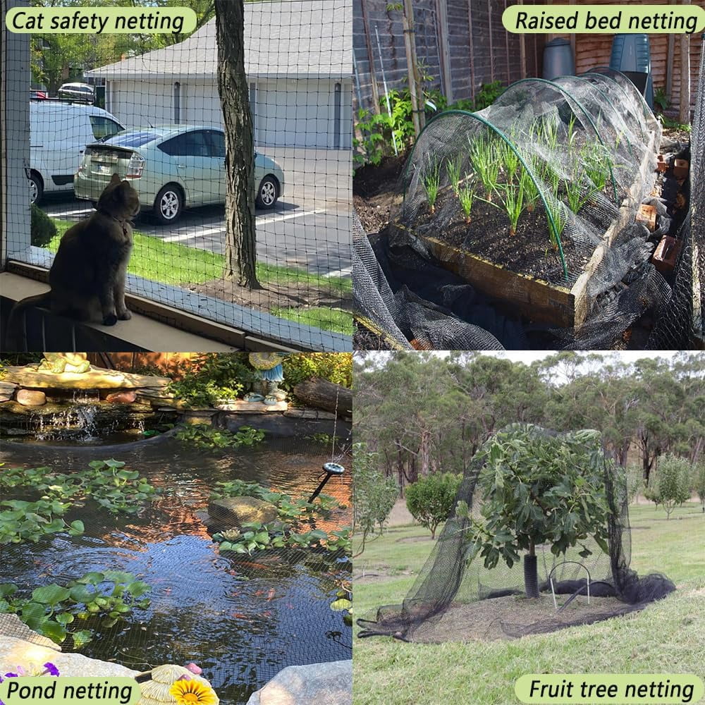 Bird Netting for Chicken Coop, 25X100 FT Poultry Netting for Chicken Run Roof Cover, Against Hawk, Predators, 1 in Mesh Woven Garden Netting for Plants, Vegetables, Fruit Trees Protection