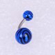 thumbnail image 2 of Bola de resina con estampado de leopardo y cebra, botón para ombligo, perforación antialérgica, joyería para el cuerpo (azul), 2 of 2