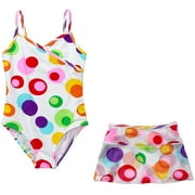 Sand N Sun - Girls' Dots and Stripes Swimsuit Set