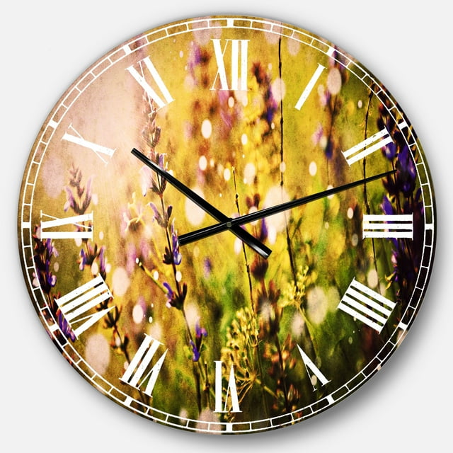 DesignArt Beautiful Purple Wild Flowers Large Wall Clock
