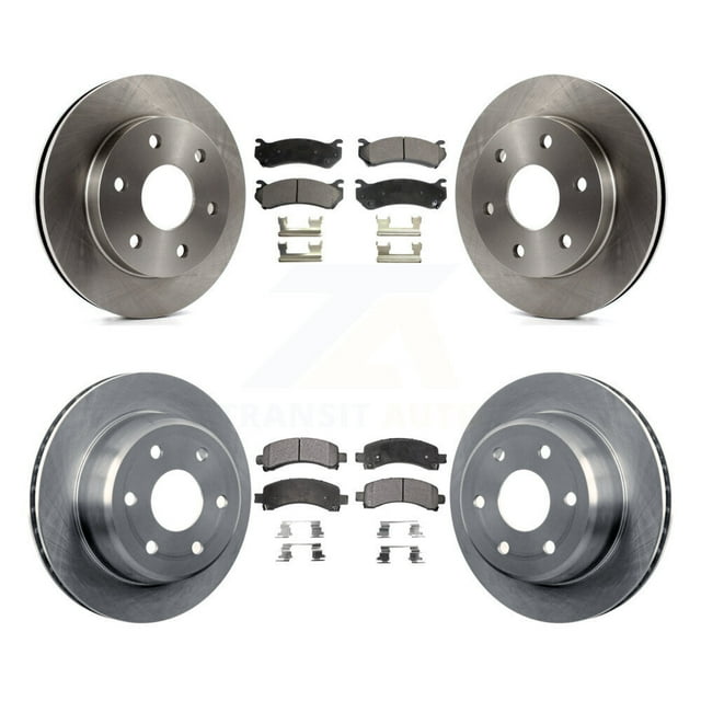 Transit Auto Front Rear Disc Brake Rotors and Ceramic Pads Kit for Car Chevrolet Avalanche 1500 GMC Yukon Express Tahoe XL Cadillac Escalade Suburban Savana K8T-100782