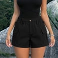 thumbnail image 4 of Yievot Plus Size Cargo Shorts for Women Half Elastic Waist Summer Outdoor Hiking Travel Casual Shorts with Multi Pockets, 4 of 5
