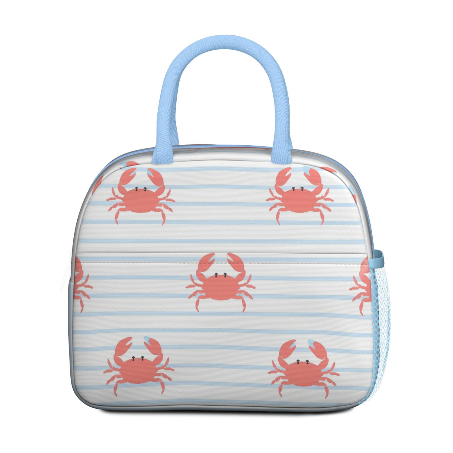 Lunch Bag Women,Cooler Bag for Women Adult Men,Small Leakproof Marine Adorable Crab Lunch Tote Beach Picnic Cooler Tote Bag for Work Office Picnic