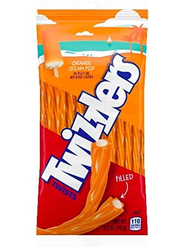 Twizzlers Twists - Orange Cream Pop Filled Candy (Pack of 2)