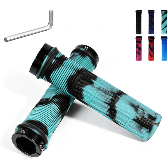 TELOLY Bike Grips, Single Lock-On Bike Handlerbar Grips,Non-Slip-Rubber Hand Grip Comfortable Ergonomic,Replacement Bicycle Grips for Mountain,Ebike,Bmx,Scooter and Wheel Chair