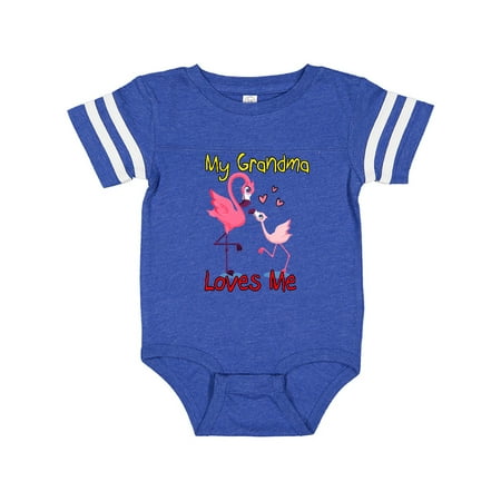 

Inktastic My Grandma Loves Me Flamingo Gift Baby Boy or Baby Girl Bodysuit