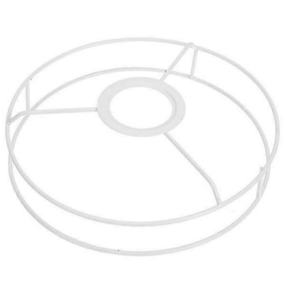 DIY Lampshade Frame - White Iron, 18.50x18.50x4.30 cm, Customizable for Desk or Ceiling Lamps, Easy to Install