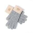thumbnail image 4 of ManxiVoo Ladies Alpaca Like Knitted Winter Gloves with Lined Interior Double Layer Wrist Design and Touchscreen Function for Enhanced Warmth Grey, 4 of 4
