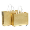 thumbnail image 4 of Pack of 05 Luxury Gift Bags, Gold Metallic Shiny Party Bags Reusable Tote Bags Non-Woven Material Laminated Gift Bags Christmas Wedding Birthday Party Supplies Foldable Bridesmaids Bags, 4 of 4