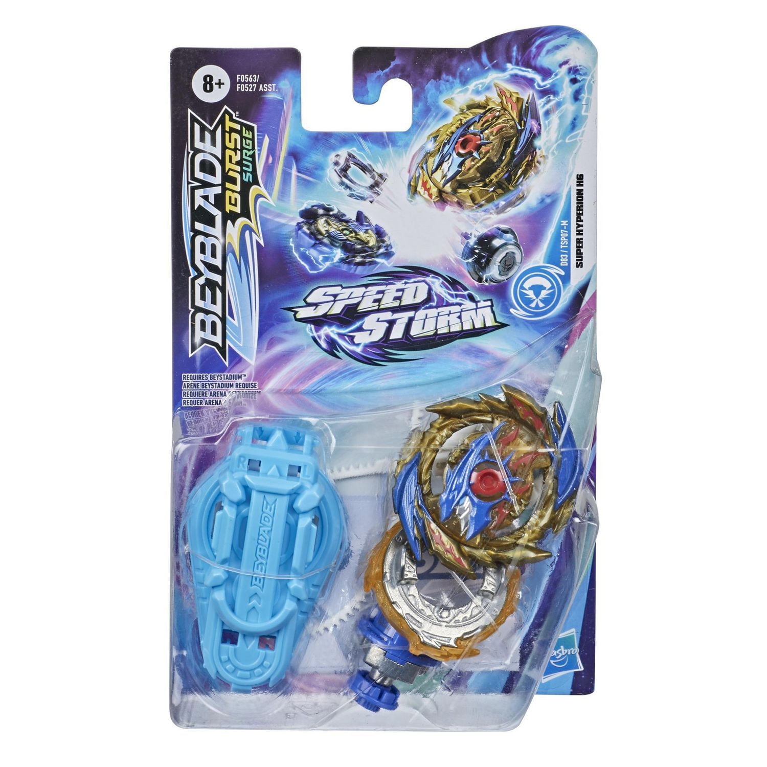 Beyblade Burst Surge Speedstorm Super Hyperion H6 Spinning Top Starter Pack -- Attack Type Battling Game Top with Launcher, Toy for Kids