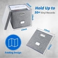 thumbnail image 2 of ZEDKEHO Caja de almacenamiento de discos de vinilo, juego de 2 – Almacenamiento de álbumes con capacidad para más de 100 discos individuales, caja organizadora decorativa de almacenamiento LP con tapa, 2 of 5