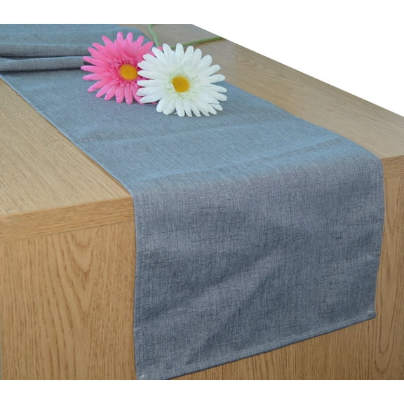 Aiking Home Solid 12 by 62 inches Slub Textured Table Runner (Gray)