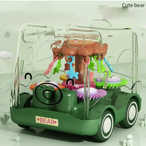 Quilting Kids Toy Cartoon Toy Car Inertial Tooth Wrapping Bus Toothpick Funny Clear Car NewGreenNosize Gao Jinjia unisex