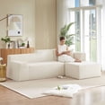 thumbnail image 4 of Muumblus 96.5" Cloud Sectional Sofa with Right Chaise, Cozy High-Back L-Shaped Modular Couch, No Assembly Boneless Sofa for Living Room, Apt., Beige Corduroy, 4 of 6