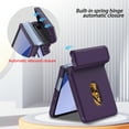 thumbnail image 7 of Allytechgroup Case for Samsung Galaxy Z Flip 7, Shockproof Rigid Plastic Flip Cover with Card Slot, Built-in Kickstand Anti-Scratch & Drop Protection Foldable Phone Accessory for Women Men, Darkpurple, 7 of 7