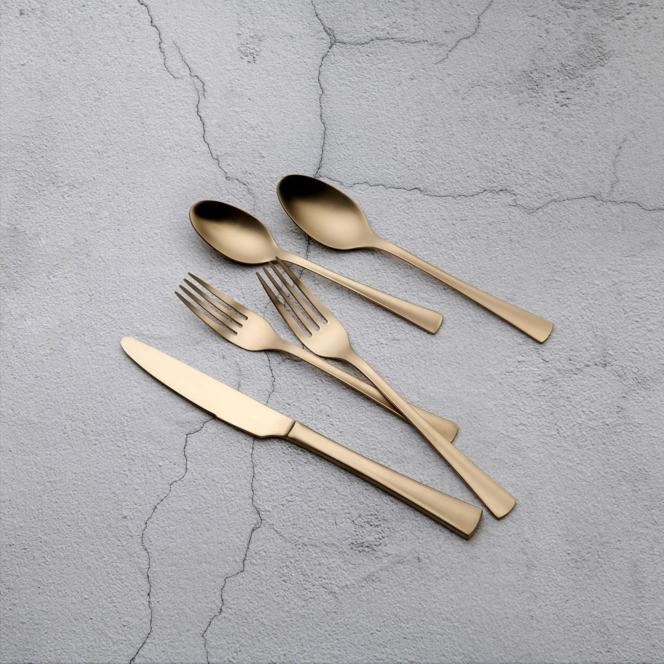 Ornative Flatware - HAB - 18/0 Stainless Steel, Matte-Gold Finish, 20pc Set, Service for 4