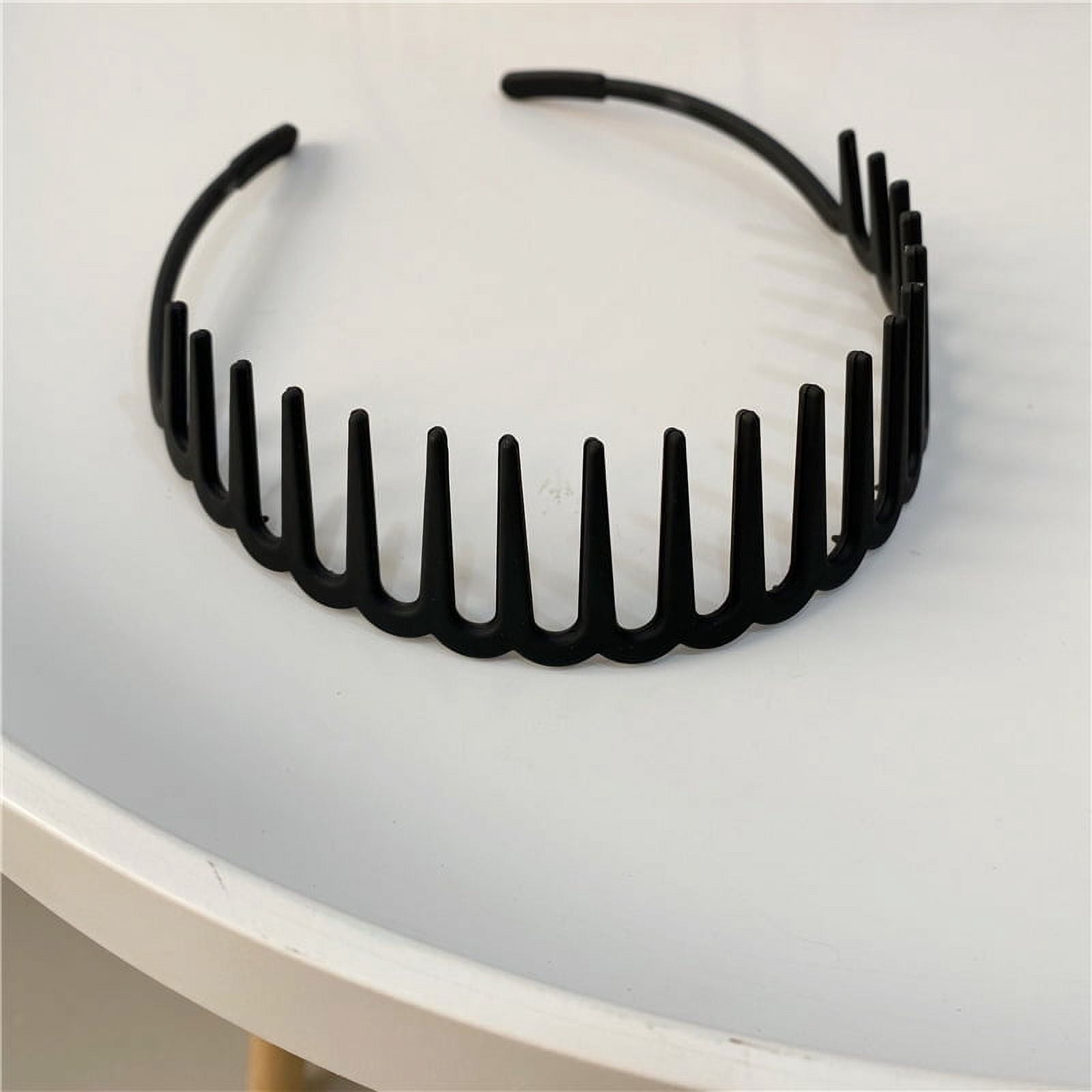 6pcs Zigzag Shark Tooth Hair Comb Headbands Wrapped Cloth Hard Hairbands Textured Plastic Face Wash Basic Headband