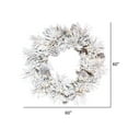 thumbnail image 2 of Vickerman 60" Flocked Atka Artificial Christmas Wreath, Warm White LED lights., 2 of 2