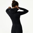 thumbnail image 5 of Ropa de secado rápido con capucha Ropa de entrenamiento para mujer Chaqueta para correr Cremallera sin costuras Ropa de fitness Ropa deportiva ajustada de manga larga, 5 of 5