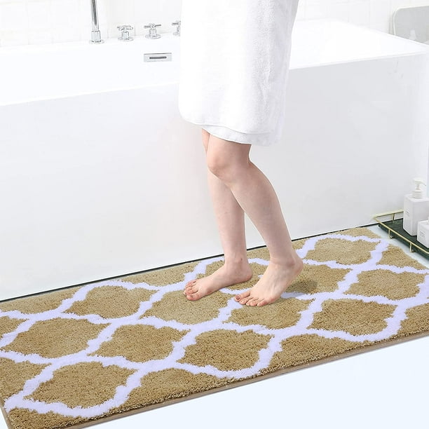 OLANLY Luxury Bathroom Rug Mat 24x16, Extra Soft and Absorbent Microfiber  Bath Rugs, Non-Slip Plush Shaggy Bath Carpet, Machine Wash Dry, Bath Mats