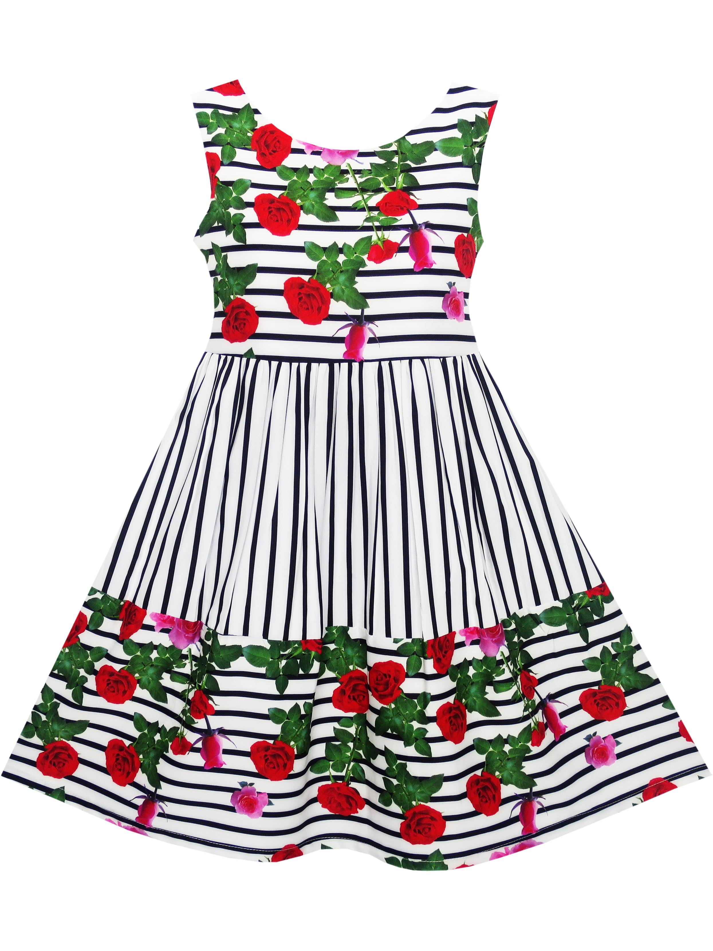 red striped school dress