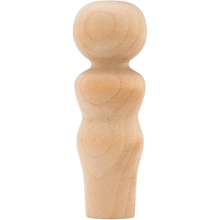 Wooden Peg Dolls Unfinished 2-1/4 inch, Mom Shape, Pack of 500 Wooden  People Pegs for Crafts and Small World Play