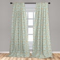 thumbnail image 4 of Ambesonne Leopard Curtains, Ethnic Wild Cat Skin Art, Pair of 28"x95", Orange and Almond Green, 4 of 4