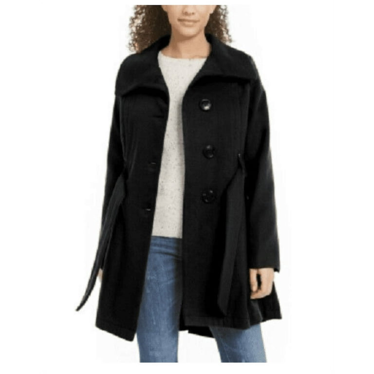 Madden Girl Juniors Belted Skirted Coat Black Small Walmart