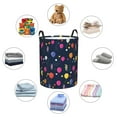 thumbnail image 4 of Sikiie Colored Balloons Print Round Dirty Clothes Basket, Waterproof Standing Foldable Storage Basket, for Laundry Room, Bedroom, Bathroom Storage-, 4 of 6