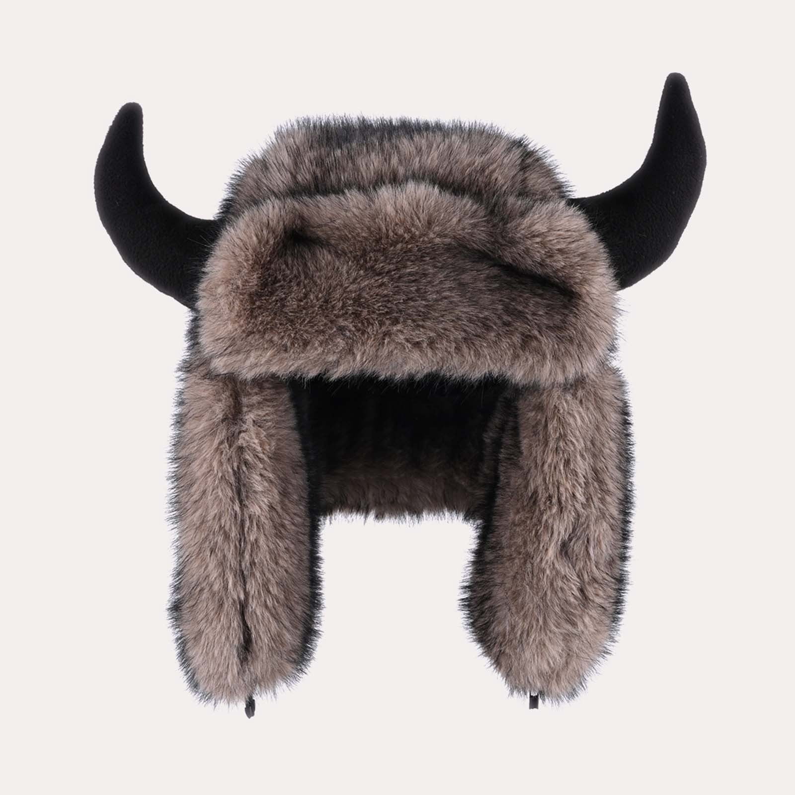 Kalauyu Men Hat Winter Russian Hat with Faux Fur Earflap Hat Windproof for Skiing