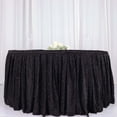 thumbnail image 6 of Efavormart 17ft Black Shiny Metallic Spandex Pleated Table Skirt, Glitter Semi-Sheer Table Skirt with Top Strip for Dining Catering Wedding, 6 of 11