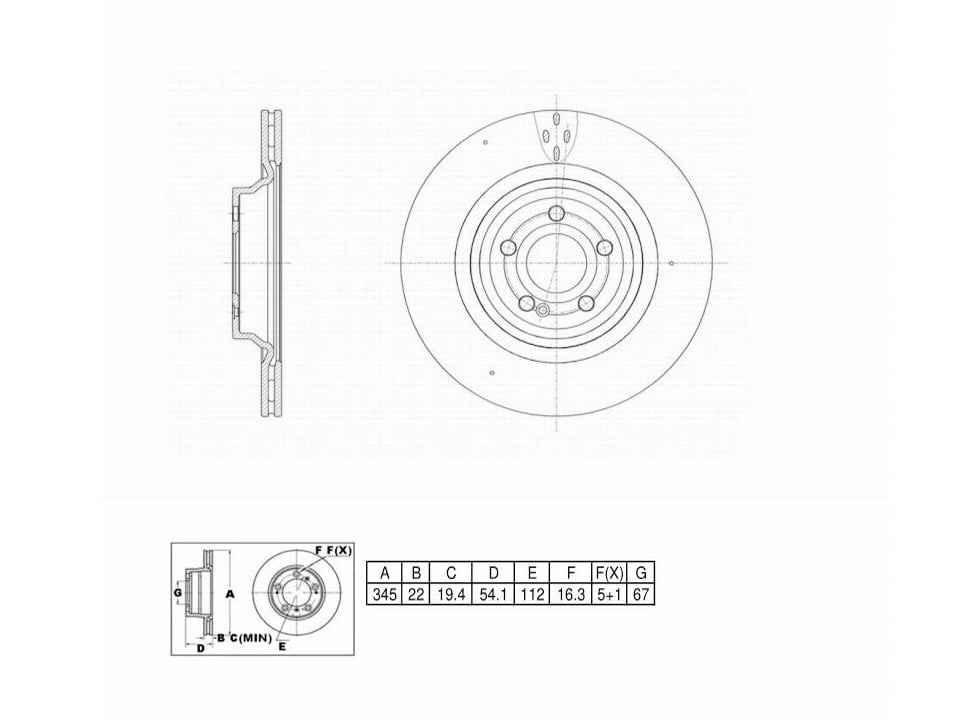 Winstop Brake Rotor, Rear WS258131, Mercedes-Benz GLE350 2022-2020
