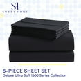 thumbnail image 5 of Sweet Home Collection 1500 Series 6 Piece Ultra Soft Microfiber Sheet Set, Full, Black, 5 of 5