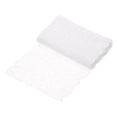 Uxcell 7.1 Inch Wide 5 Yard Lace Ribbon Floral Pattern White Lace Trim Ribbon for Sewing Making