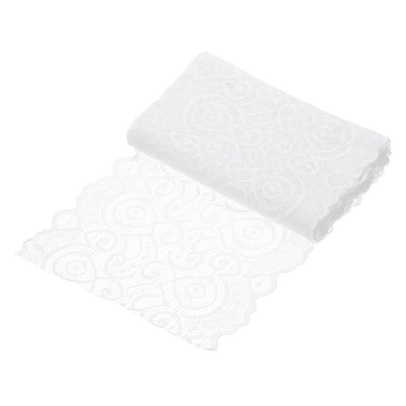 Uxcell 7.1 Inch Wide 5 Yard Lace Ribbon Floral Pattern White Lace Trim Ribbon for Sewing Making