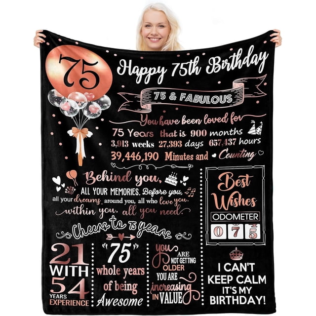 LHSHID 60th Birthday Gifts for Women Men Best 60th Birthday Gift Ideas Happy 60th Birthday Gifts Decorations Women 1963 60th Birthday Blanket Funny 60 Year Old Gifts for Mom Dad Sister 50x60in