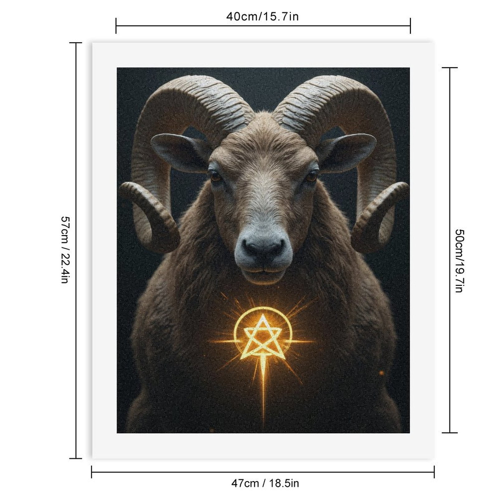 Paint By Numbers Kit for Adults Beginner - DIY Ram Glowing Symbol Mystic Scene Canvas Painting Kits for Adults, Frameless Paint By Number for Adults for Home Wall Decor 16x20 Inch