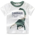 thumbnail image 5 of Camiseta para niños pequeños, ropa para bebés, blusa de manga corta con estampado de tiburón y dinosaurio, 5 of 5