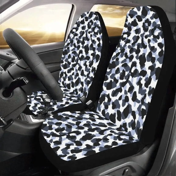 Car Seat Covers for Vehicle 2 pc Animal Print Cheetah Pattern Front Seat Covers Car SUV Gift Her Protector Accessory D