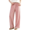 thumbnail image 2 of hoksml Women's High Waist Striped Palazzo Pants, Casual Drawstring Wide Leg Trousers with Pockets for Summer, 2 of 6