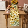 thumbnail image 2 of Sunflowers Table Runner 72 Inches, Yellow Botanical Floral Green Leaf Bed Runner Dresser Scarves Tabletop for Indoor Outdoor Parties/Ceremony/Banquet, 14" x 72", 2 of 9