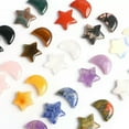 thumbnail image 2 of MATROOY 2pcs Natural Crystal Moon Star Carved Quartz Stone Reiki Healing Gift-Rose Quartz, 2 of 9
