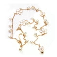 thumbnail image 1 of Collar largo de flores Sonducket joyería de perlas imitación con borlas ajustable Blanco AP012278-02, 1 of 6